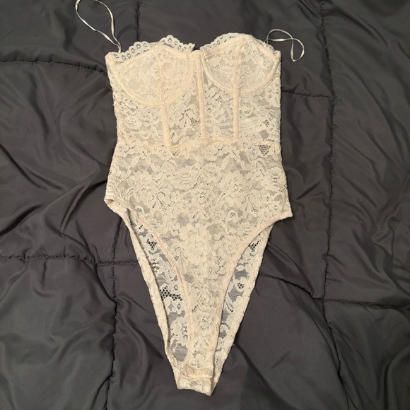 Zara Tops - Zara Cream Lace Bodysuit